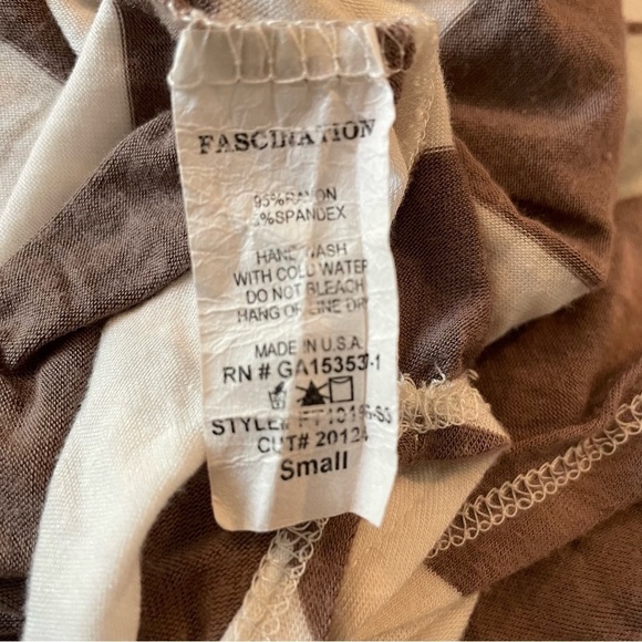 Fascination Oversized Striped Long Sleeve Tunic Top Small - Picture 5 of 5